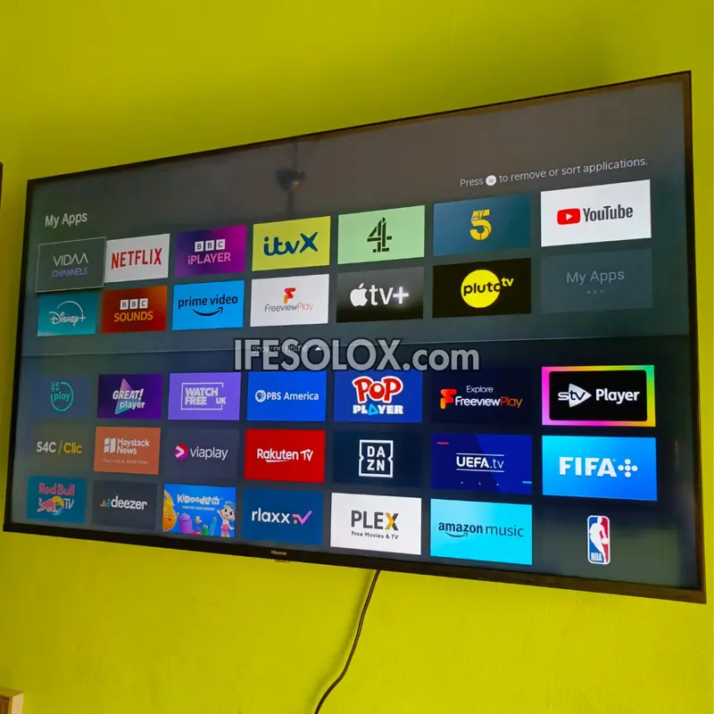 Hisense 55 inch 55A7100 Smart 4K UHD 2021 Frameless TV (Built-in Bluetooth, WiFi, Miracast) - Foreign Used