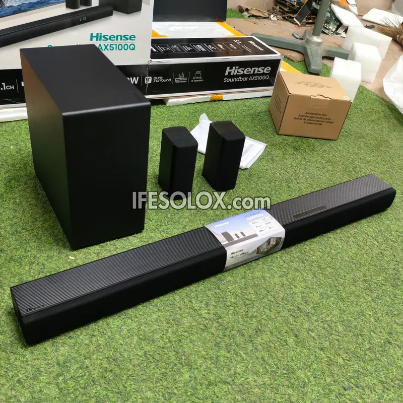 Hisense AX5100Q 5.1Ch 580W Bluetooth Sound Bar with Wireless Subwoofer + Dolby Atmos - Brand New