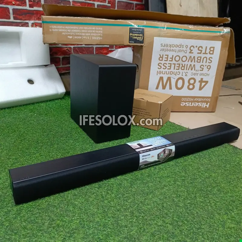 Hisense HS3100 3.1Ch 480W Bluetooth Sound Bar with Wireless Subwoofer + Dolby Atmos - Brand New