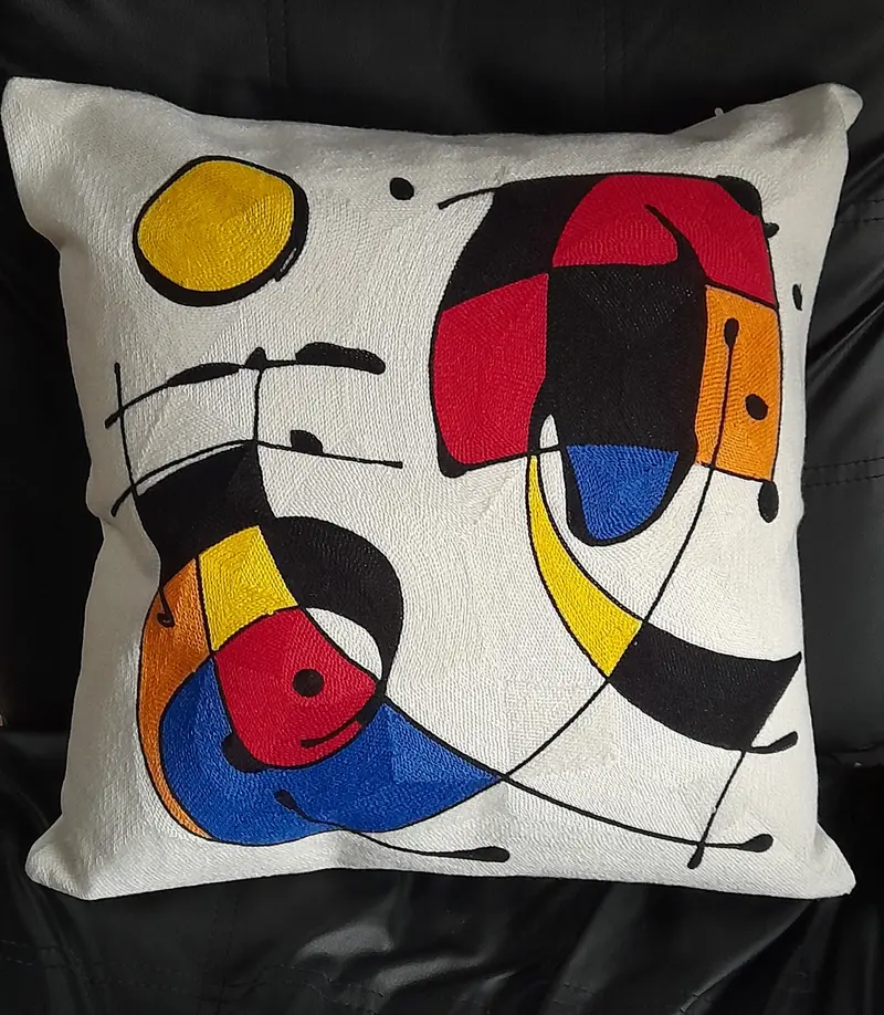 Housse de coussin brodée - Abstrait