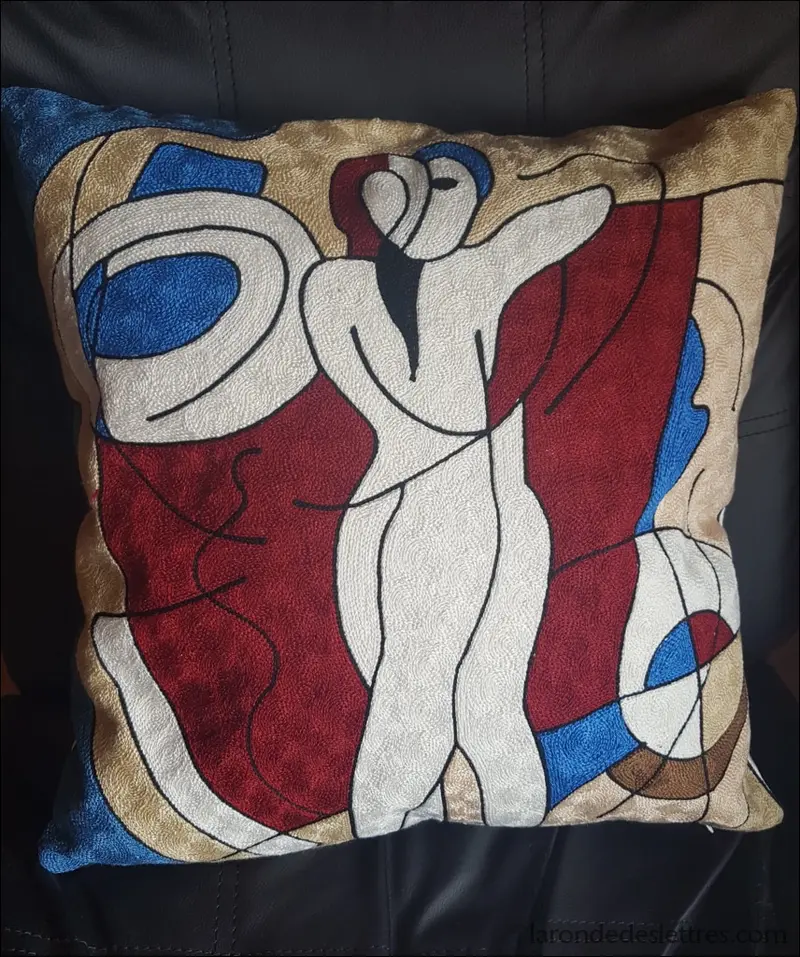 Housse de coussin brodée - Couple