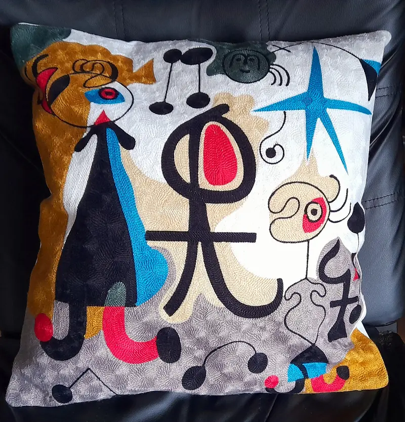 Housse de coussin brodée - Dessin