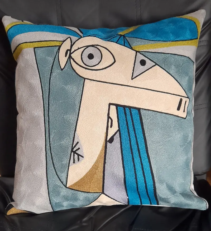 Housse de coussin brodée - Drôle d'animal
