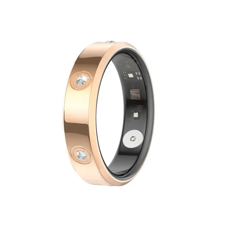 HR01 SIZE 8 Smart Ring, Support Heart Rate / Blood Oxygen / Sleep Monitoring / Female Menstrual Cycle(Gold)