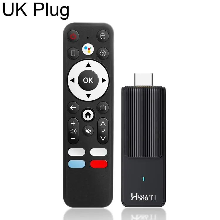 HS86 T1 Android 14 Mini HD TV Stick with Remote Control, 2GB+16GB, RK3518 Cortex-A53 Quad-Core, Plug