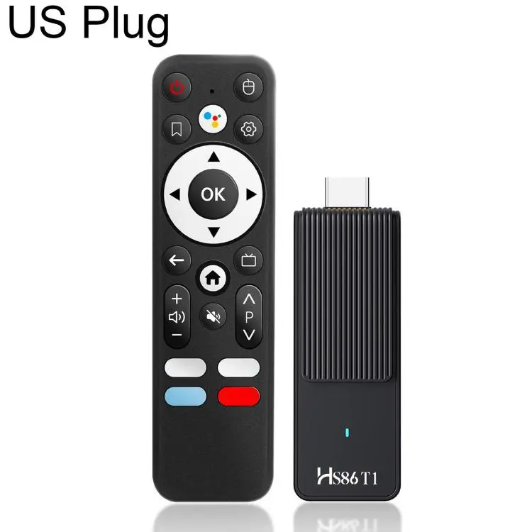 HS86 T1 Android 14 Mini HD TV Stick with Remote Control, 2GB+16GB, RK3518 Cortex-A53 Quad-Core, Plug