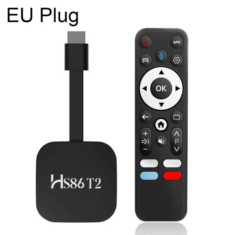 HS86 T2 Android 14 Mini HD TV Stick with Remote Control, 2GB+16GB, RK3518 Cortex-A53 Quad-Core, Plug