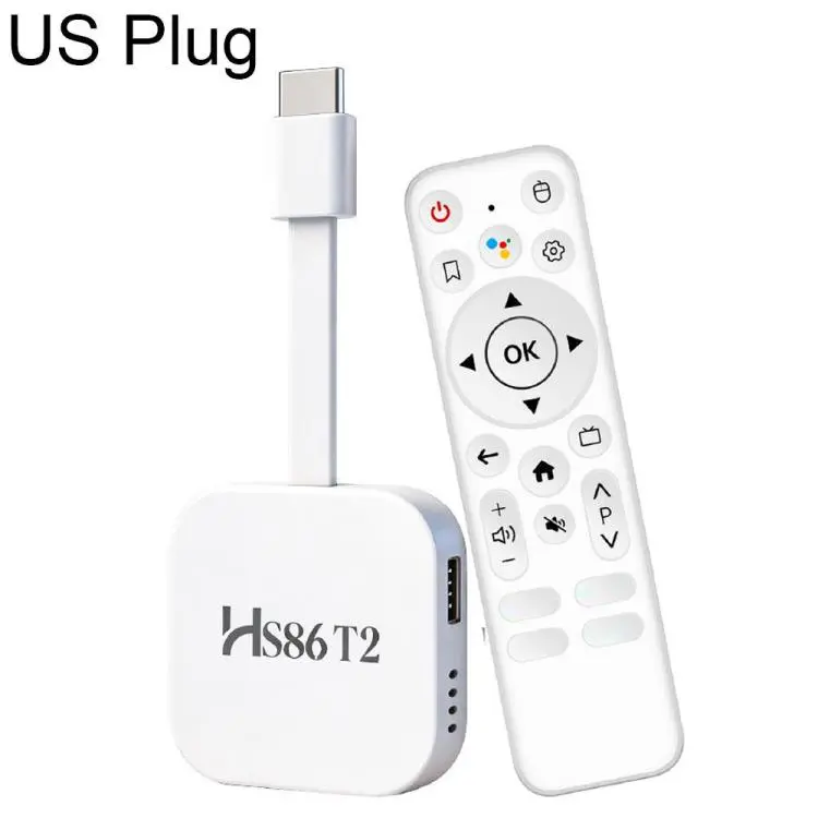 HS86 T2 Android 14 Mini HD TV Stick with Remote Control, 2GB+16GB, RK3518 Cortex-A53 Quad-Core, Plug