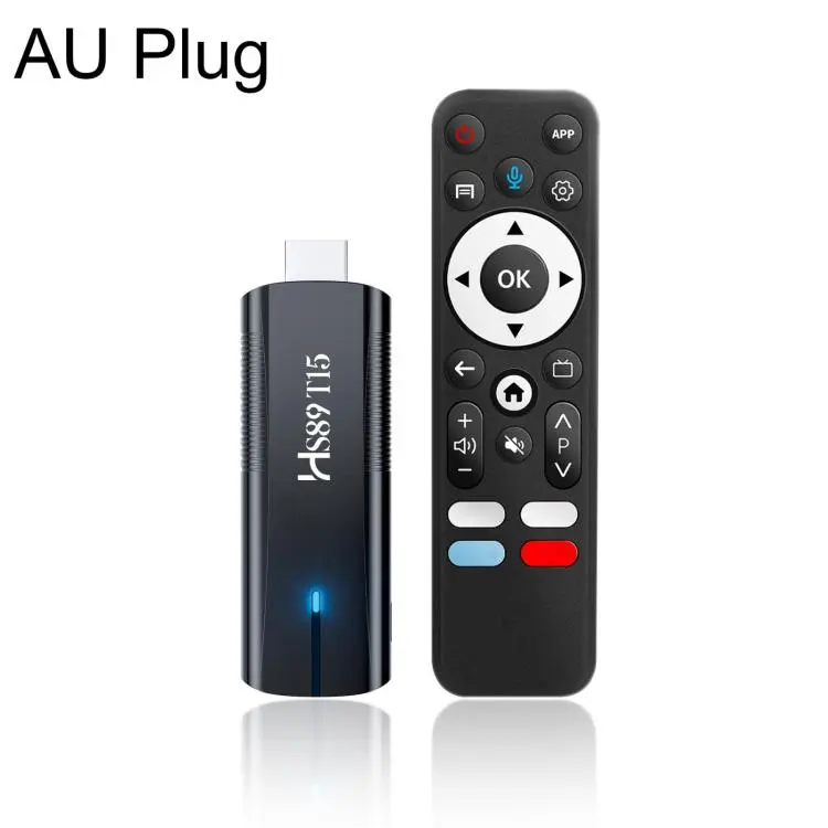HS89 T15 Android 14 Mini HD TV Stick with Remote Control, 4GB+32GB, RK3539 Cortex-A55 Quad-Core(AU Plug)