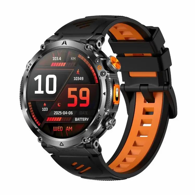 HT42 1.7 inch GPS Sports Smart Watch Supports Bluetooth Call / Heart Rate / Sleep Monitoring(Black Orange)