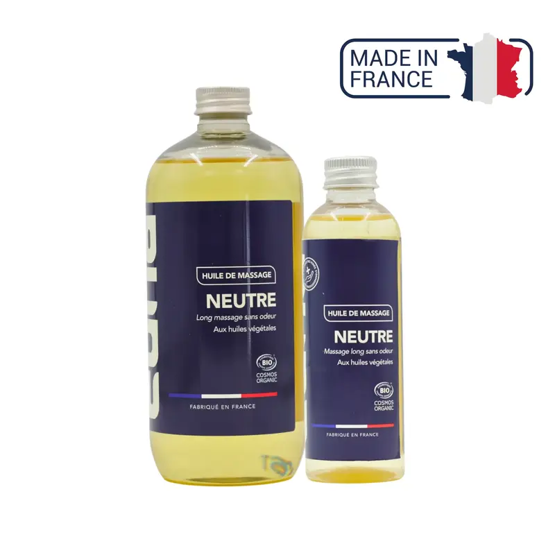 Huile de massage Neutre - Bio - 2 contenances - Eona