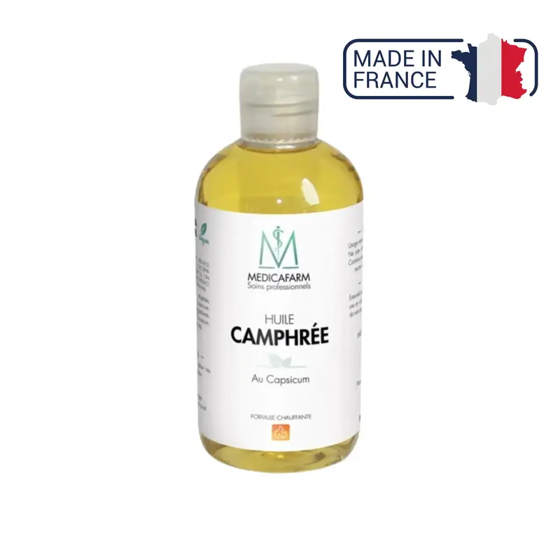 Huile de soin - Camphrée - Chauffante - Flacon stop-goutte 250 ml - Medicafarm