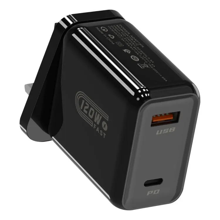HX119 120W USB and Type-C Dual Interface Fast Charger, Plug