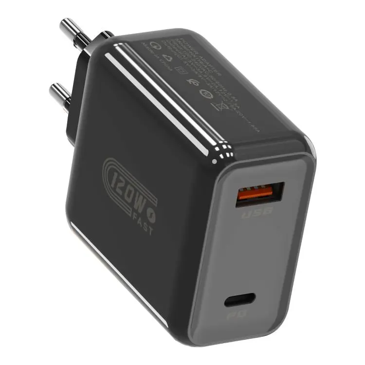 HX119 120W USB and Type-C Dual Interface Fast Charger, Plug