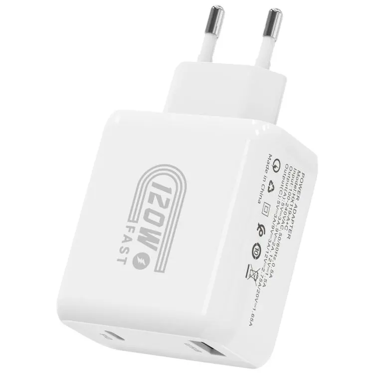 HX119 120W USB and Type-C Dual Interface Fast Charger, Plug