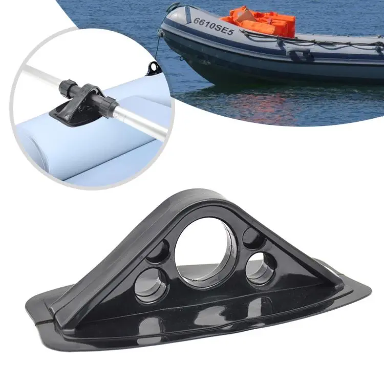 Inflatable Boat 3-Hole Oar Mount Canopy Bracket Marine Accessory(Black)