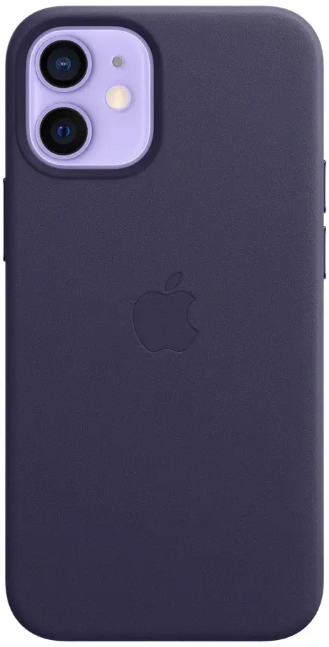 iPhone 12 mini leather case purple