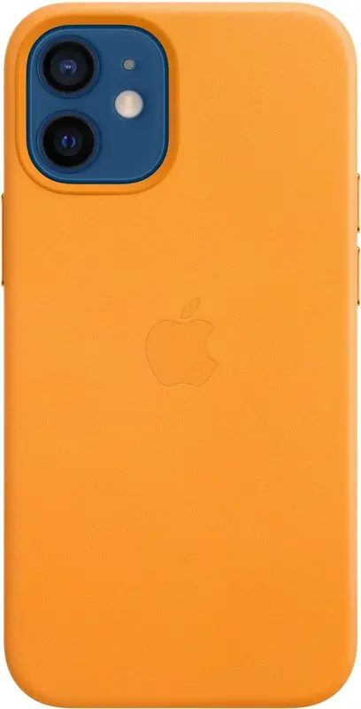 Iphone 12 mini leather phone case orange/yellow