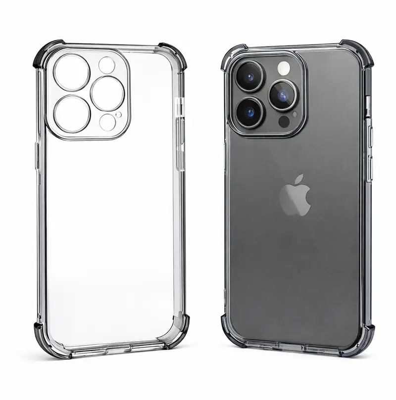 iPhone 13 Pro Silicone Case - Transparent with Black Glow