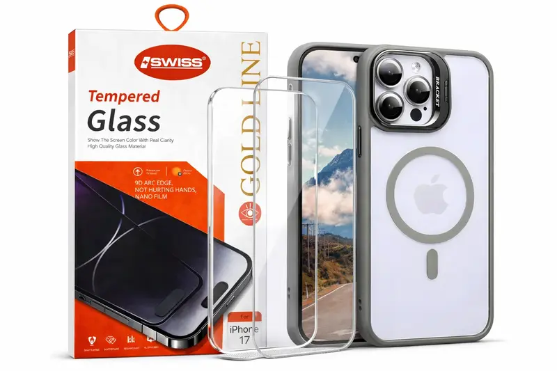iPhone 17 Case Transparent with MagSafe + Screen Protector | Shockproof & 9D Tempered Glass