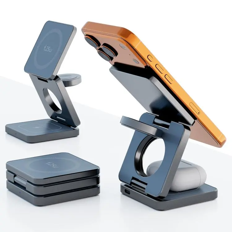 IW31 25W Foldable 3 in 1 Magnetic Wireless Fast Charger(Dark Grey)