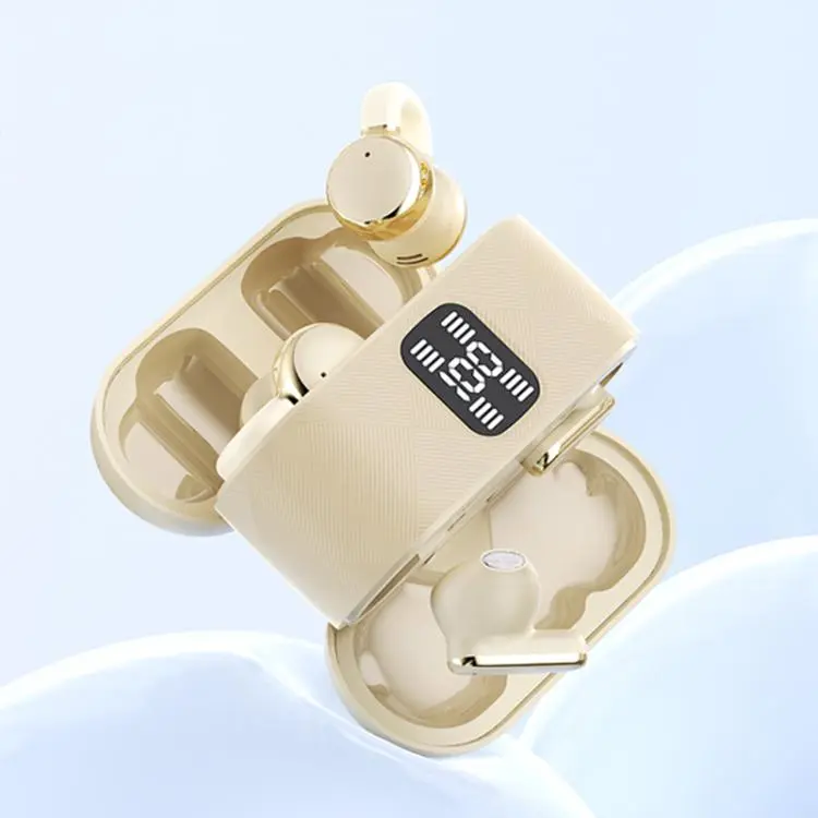 J-Q16 2 in 1 Digital Display ENC Noise Reduction Wireless Bluetooth Earphone(Lemon Yellow)