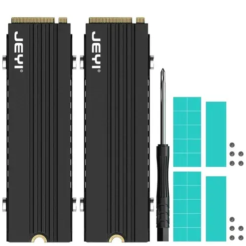 JEYI FinsCold007 M.2 NVMe Heatsink (2-Pack) – Ultra-Slim 7mm Low-Profile Cooler for PS5, mATX & Mini-ITX