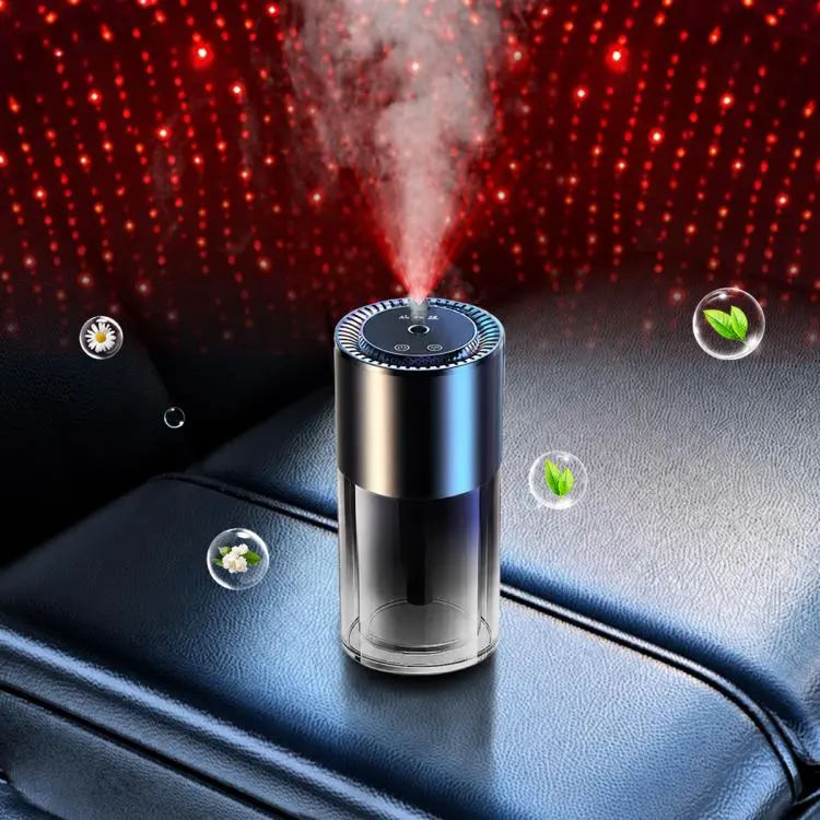 JK-577-2 Water Cup-Style Smart Car Aroma Diffuser with Starry Sky Projection(Black)