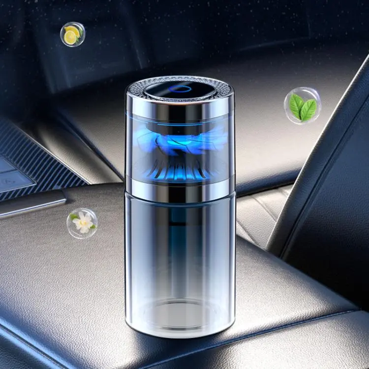 JK-580 Smart Car Home Aroma Diffuser(Transparent Brown + Gray)