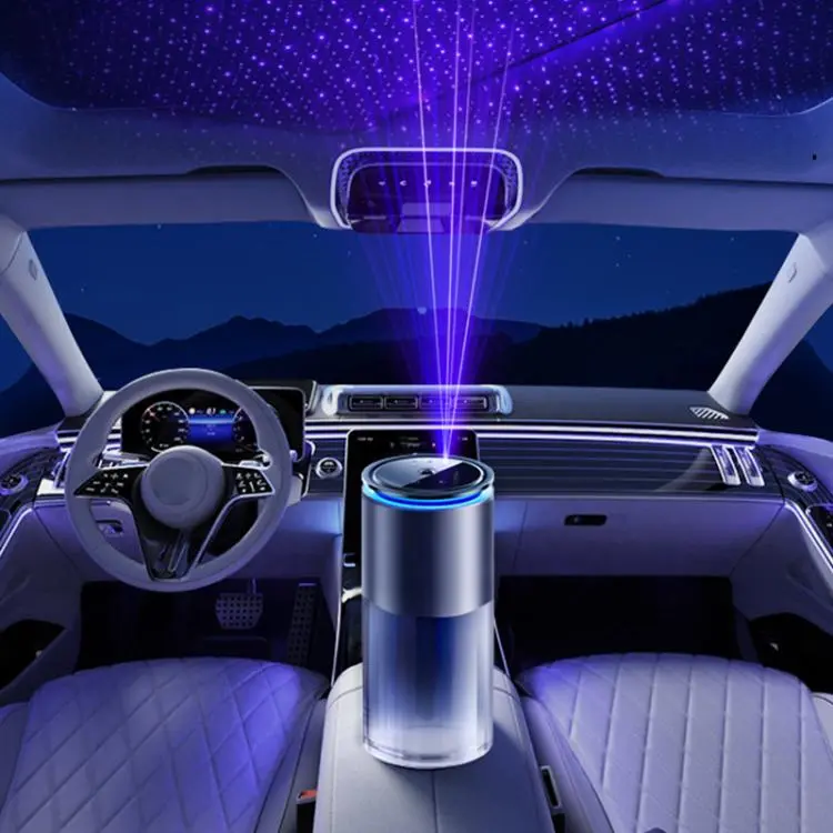 JK-587 Tri-color Starry Sky Light Smart Car Aroma Diffuser(Black)