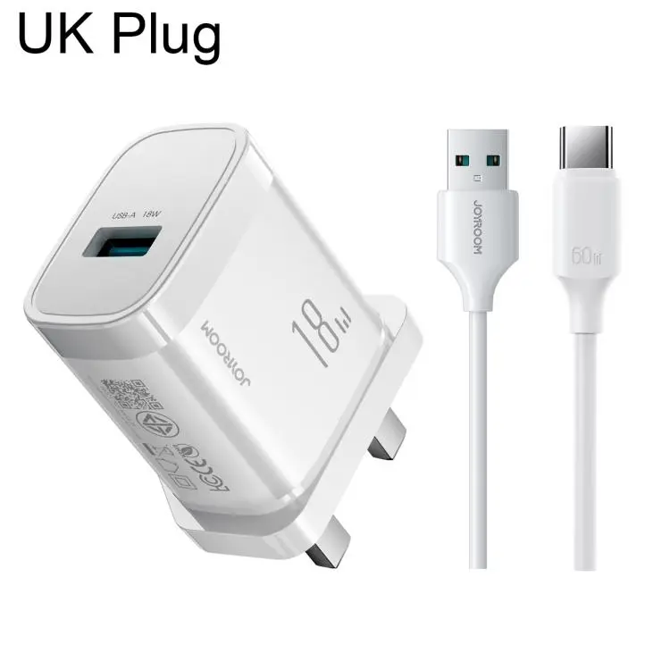 JOYROOM JR-TF4 18W USB Charger Fast Charging Kit with USB to Type-C Cable, Plug