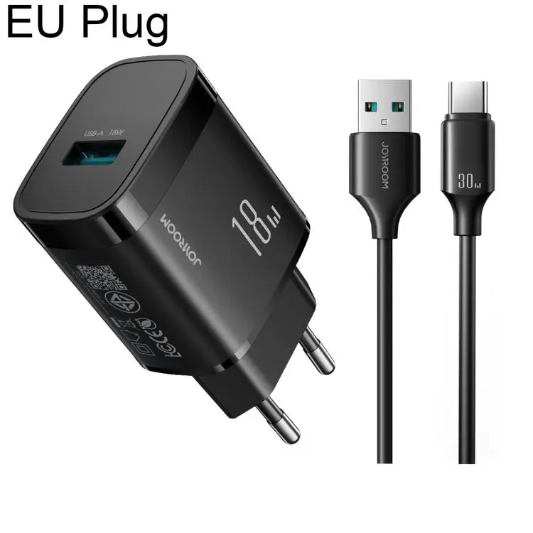 JOYROOM JR-TF4 18W USB Charger Fast Charging Kit with USB to Type-C Cable, Plug