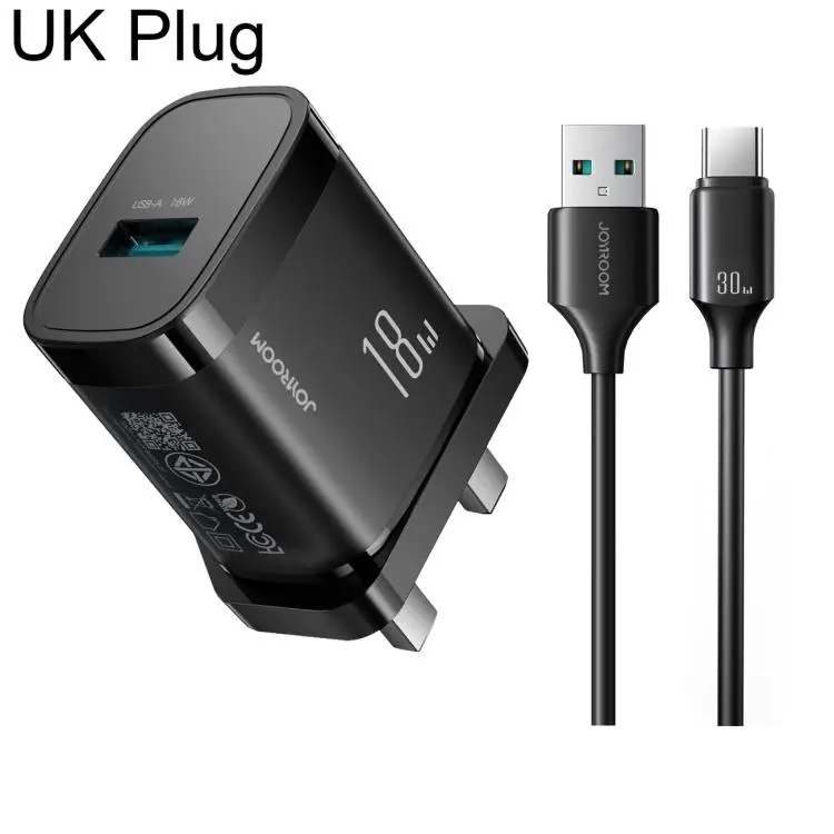 JOYROOM JR-TF4 18W USB Charger Fast Charging Kit with USB to Type-C Cable, Plug