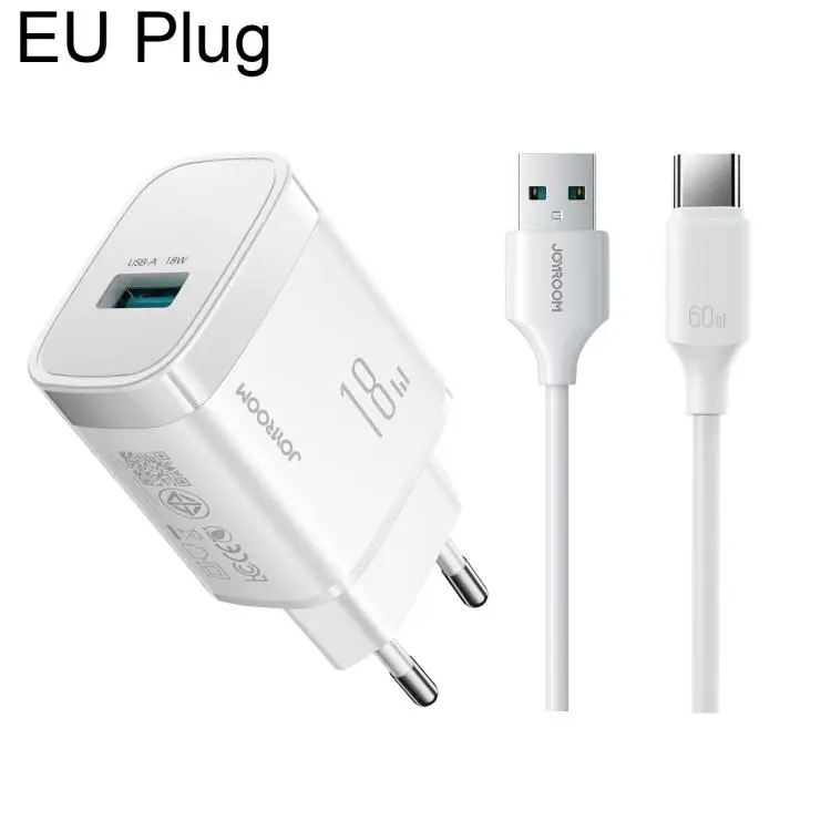 JOYROOM JR-TF4 18W USB Charger Fast Charging Kit with USB to Type-C Cable, Plug