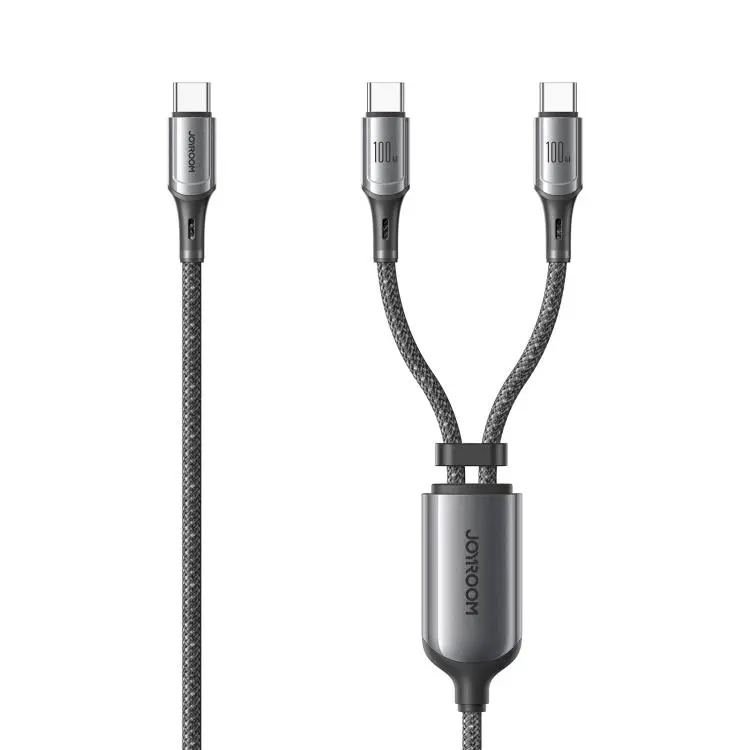 JOYROOM S-A57 RapidX Series 100W 2-in-1 USB-C / Type-C to USB-C / Type-C, USB-C / Type-C Fast Charging Data Cable, Length