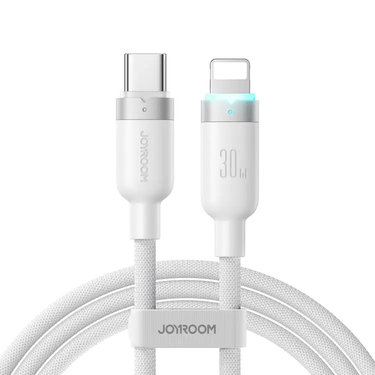 JOYROOM S-A63 StarWay Series 1.2m 30W Type-C to 8 Pin Auto Power-Off Fast Charging Data Cable(White)
