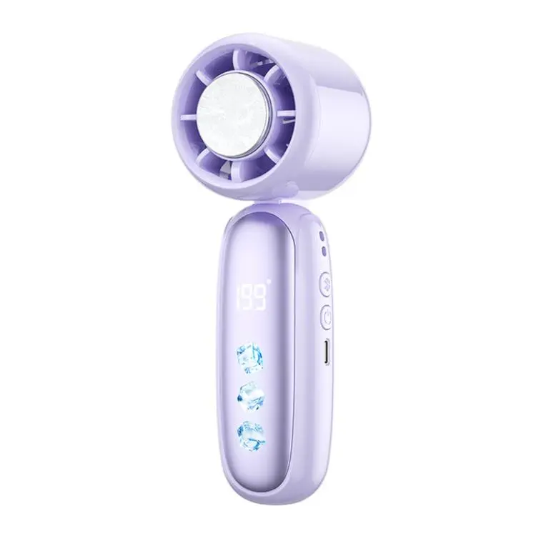 K22 Digital Display High-Speed Cooling Handheld Fan(Purple)