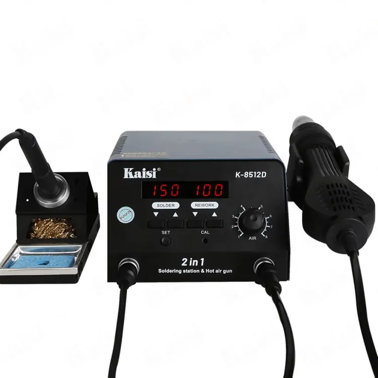 Kaisi 8512D 2 in 1 Smart Digital Display Hot Air Gun Soldering Iron Rework Station, Plug