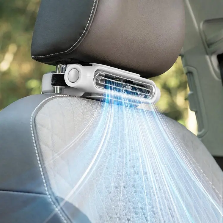 KLX09 3-Speed High Wind Car Seat Fan USB Brushless Motor Cooling Fan(White)