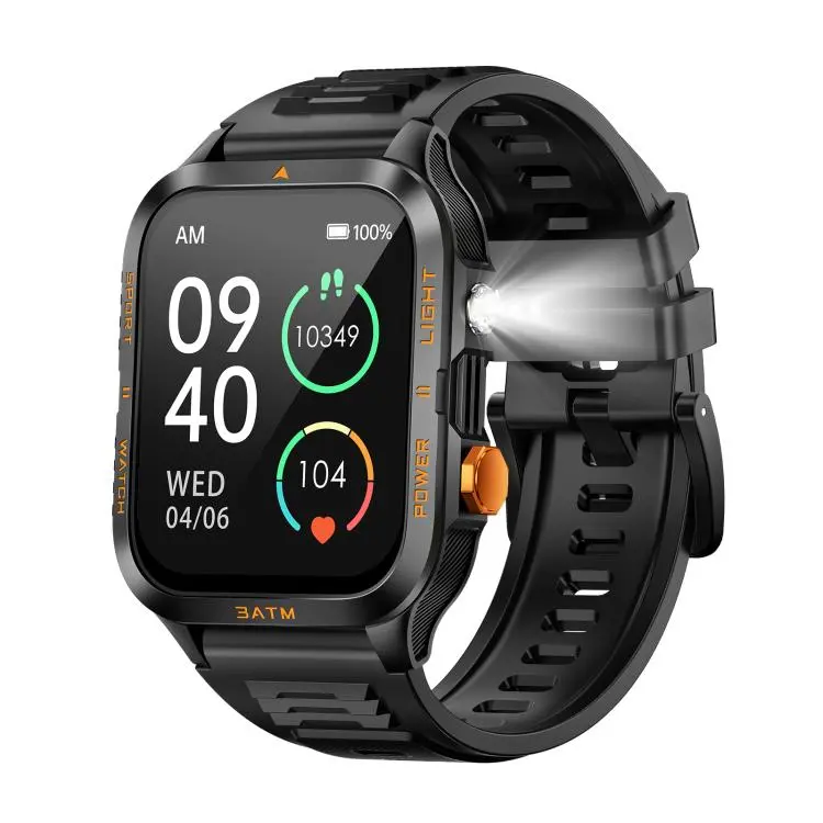 KT89 1.96 inch Square Screen Bluetooth Sports Smart Watch(Orange)