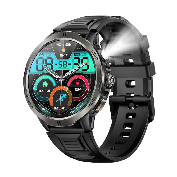 KT92 1.7-inch TFT Display 3ATM Smart Watch with Roller Control & 1000mAh Battery(Black Roller)