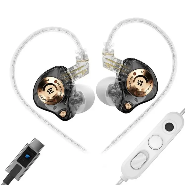KZ EDZ Ultra-Wideband Ultra-Excursion Dynamic Driver+Dual-Stage Damping System 1.2m Wired Earphone, Color