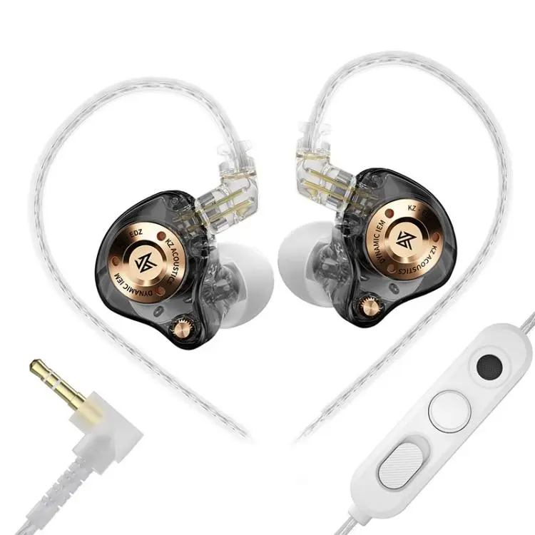 KZ EDZ Ultra-Wideband Ultra-Excursion Dynamic Driver+Dual-Stage Damping System 1.2m Wired Earphone, Color