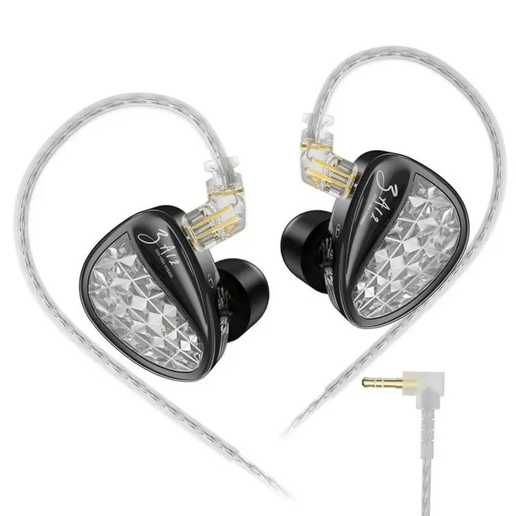 KZ-ZA12 Hybrid Dynamic Balanced Armature Hi-Fi Stage Monitor 1.2m Wired Earphones, Color