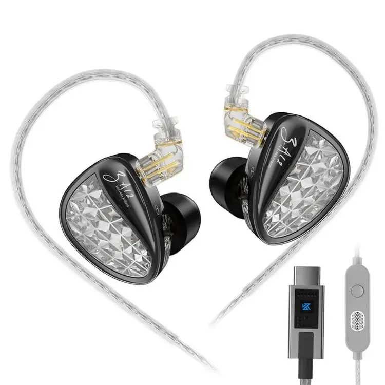 KZ-ZA12 Hybrid Dynamic Balanced Armature Hi-Fi Stage Monitor 1.2m Wired Earphones, Color