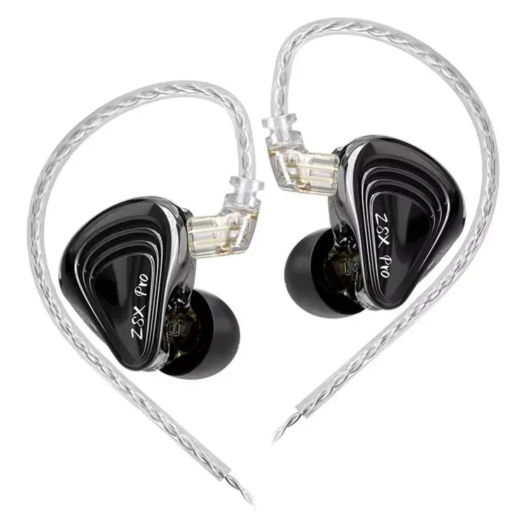 KZ ZSX PRO 5BA+1DD Hybrid-Driver 1.2m Wired Earphones HiFi Audio Sports Gaming Detachable Cable Design, Spec