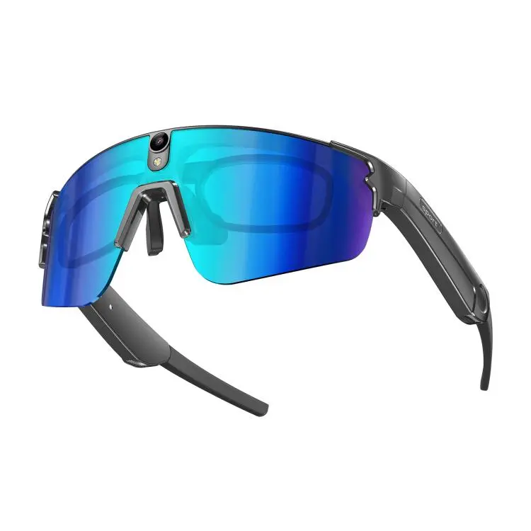 L085 8MP Dual-Mic Noise Cancellation AI Cycling Smart Glasses with Voice Assistant / Calling(Black)