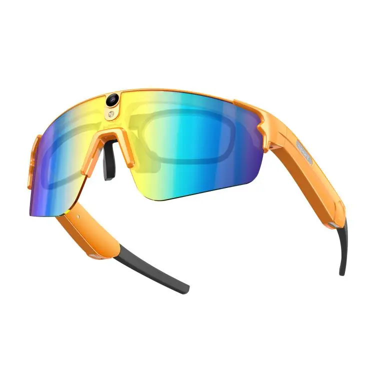 L085 8MP Dual-Mic Noise Cancellation AI Cycling Smart Glasses with Voice Assistant / Calling(Orange)