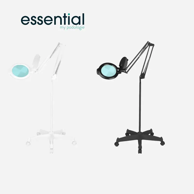 Lampe loupe articulée LED Moonlight 8013/6 avec trépied - Blanc ou Noir - Essential by My Podologie