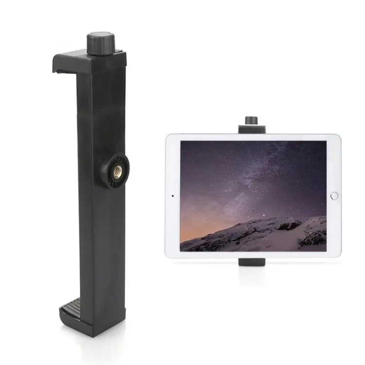 Large Dual 1/4 Screw Hole Knob Tablet Phone Clip Metal Screw Clip, Support 6.3-9.4 Inch Tablet